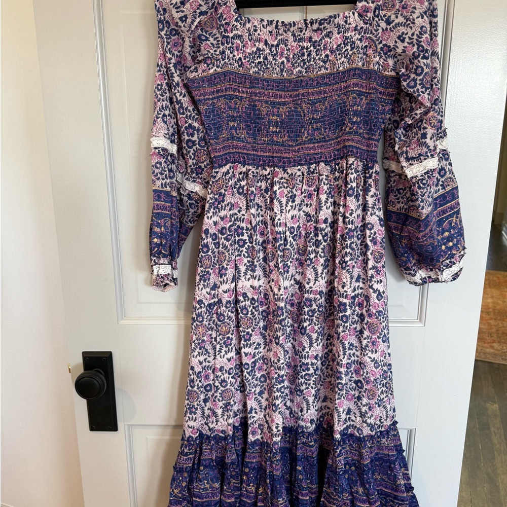 BELL long sleeve smocked dress size Medium